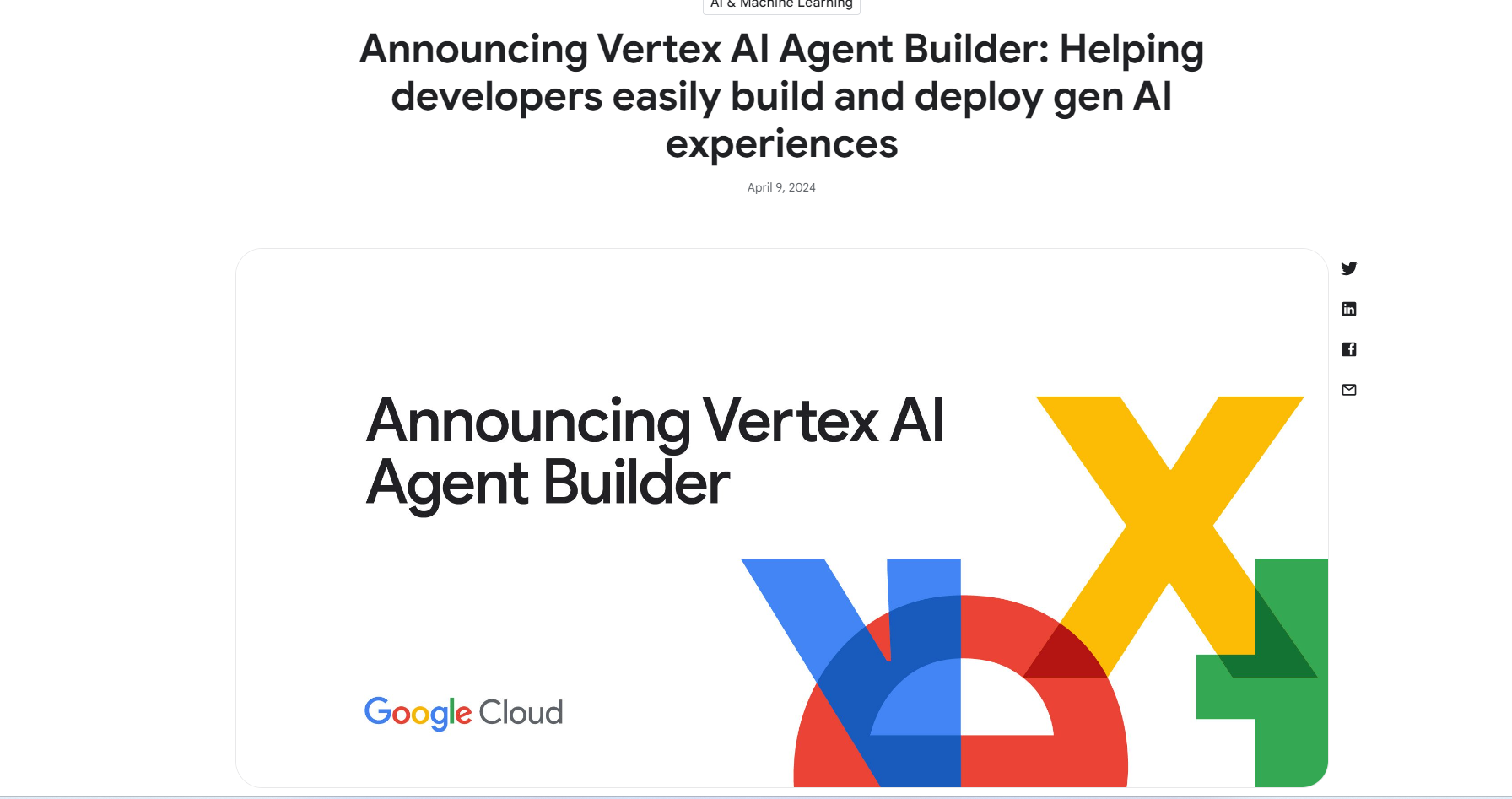 Vertex AI Agent Builder Pré-visualização